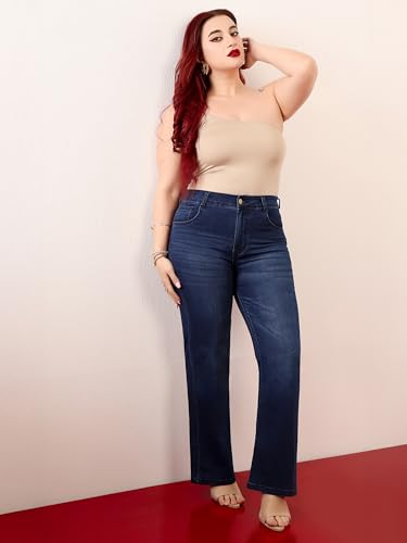 Image of Miss Chase A+ Women's Bootcut High Rise Regular Length Stretchable Denim Jeans
