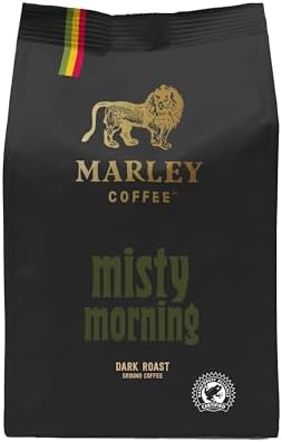 Marley Coffee Strong Dark Roast Ground Coffee 227g - Misty Mornin...