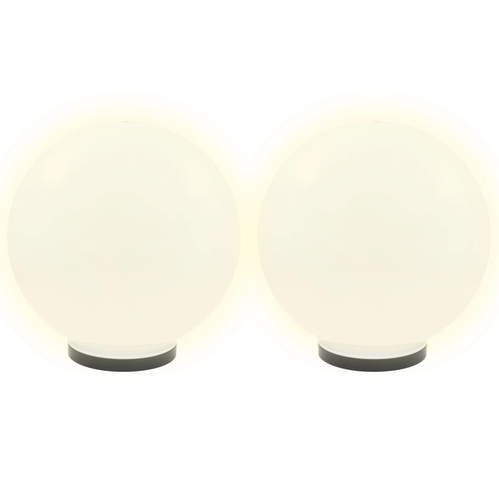 vidaXL 2X Lámpara Jardín Luz LED Esférica Bola 40 cm Iluminación Patio Terraza