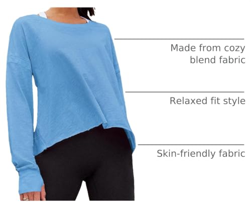 Image of Panadila Womens Open Back Workout Tops Long Sleeve Shirts