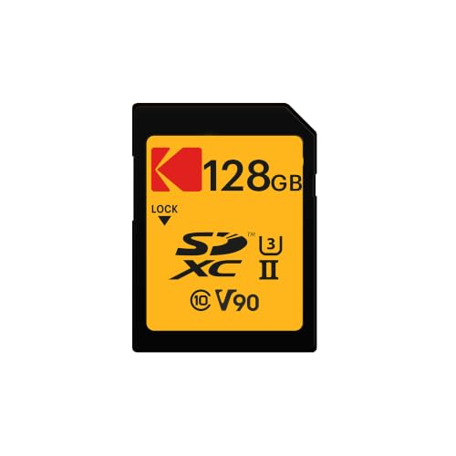 Image of Kodak 128GB UHS-II U3 V90 Ultra Pro SDXC Memory Card - Up to 3000MB /s Read Speed and 270MB /s Write Speed