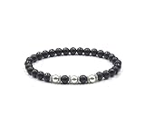 Men's Bracelet, Black Onyx and Sterling Silver Bracelet, Bead Bracelet Man, Onyx Bracelet