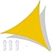 YAOYI Voile D'ombrage Triangulaire, Store Pare-Soleil étanche, Protection UV, pour Jardin Extérieur Terrasse Cour, avec Corde (2x2x2m,Jaune Fluo)