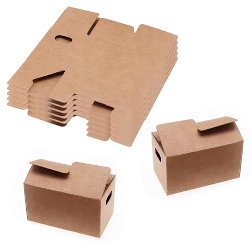 HASLED 10 Stück Miniatur Umzugskartons | Miniatur Paket 8x4,3x5cm Verpackungsbox | Umzugskartons Wichtel für DIY Projekte