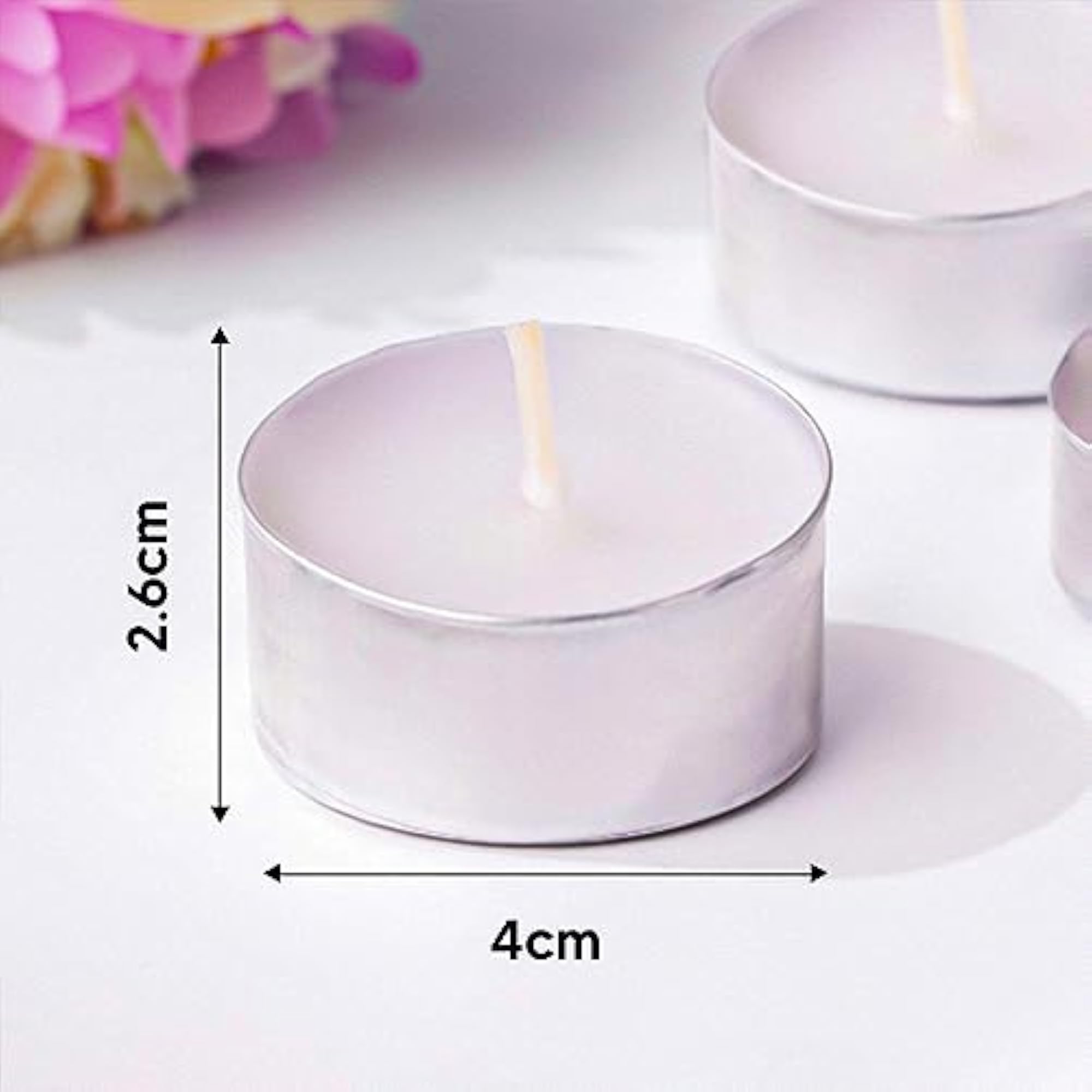 Pack of 50 Long Lasting Unscented Tea Light Candles