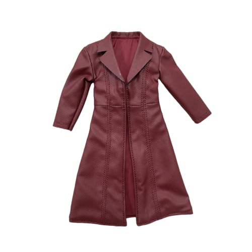 1/12 Scale Action Figure Clothes,Long Leather Jacket for 6" Action Figures