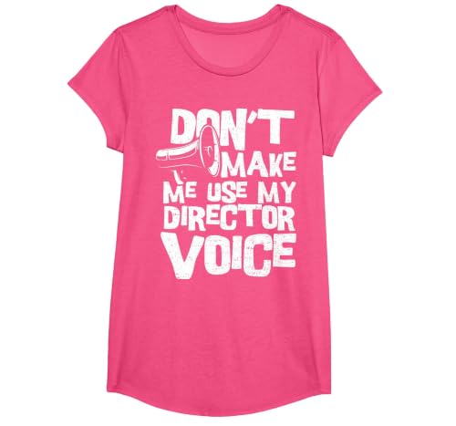 Director: Don't Make Me Use My Dire - Filmmaker T-Shirt, Girls, Pink Heather, Medium