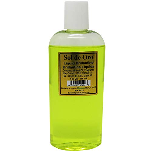 Sol de Oro Liquid Brillantine yellow 4 fl oz,Brillantina Liquida Amarrilla