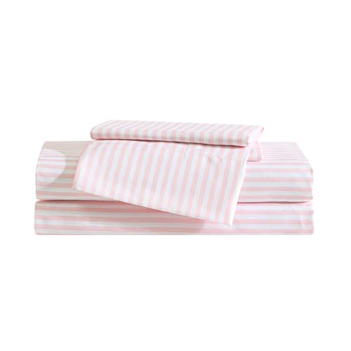 Image of Eddie Bauer Kids - Queen Sheet Set, Ultra-Soft Microfiber Bedding with Fully Elastic Fitted Sheet, Kids Bed Set with Pillowcases, Easy Care Bedding (Little Stripe)