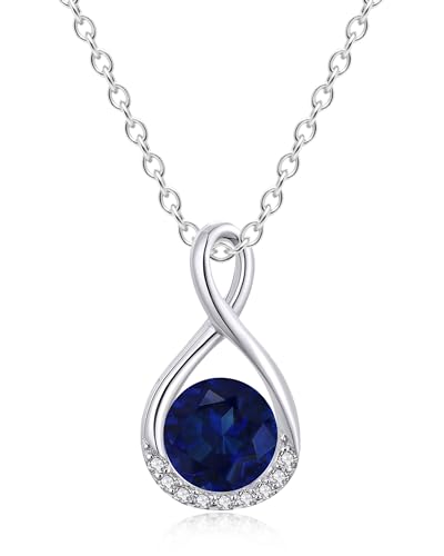 Genuine Birthstone Infinity Necklace for Women, Birthday Gifts for Her, Minimalism Style Jewelry for Everyday Wear