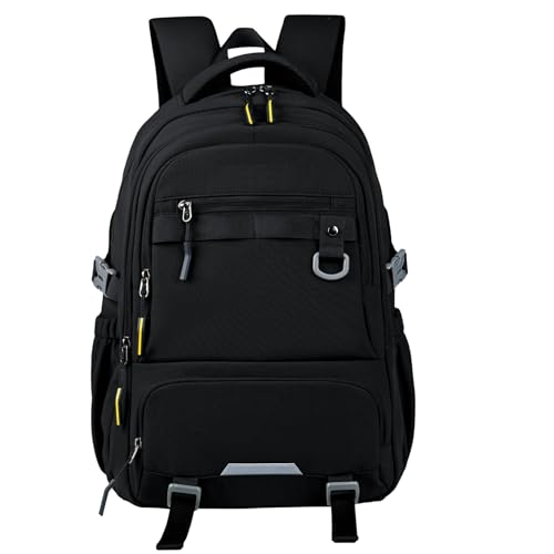 Mochila Escolar Ortopédica Acolchoada, Material Premium, Compartimento para Notebook até 15 Polegadas, Reforçada, Múltiplos Compartimentos (Preto)