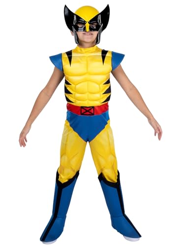MARVEL Wolverine Official Youth Halloween Costume - Premium Quality Padded Jumpsuit with Plastic Mask Medium