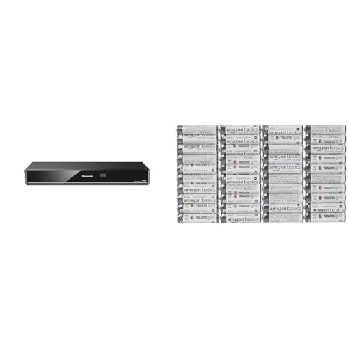 Panasonic DMR-BWT850EB 3D Blu-ray Recorder - Black with Amazon Basics AAA Batteries, 40 Pack