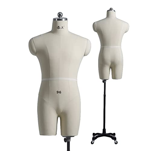Maniquí Costura Hombre Masculina Costura Maniquies y Formas Hombre, Talla Grande Totalmente Pinnable Maniquí Para Coser Ropa de Hombre Pantalones, Maniquí de sastre con soporte, Adulto Tamaño Completo