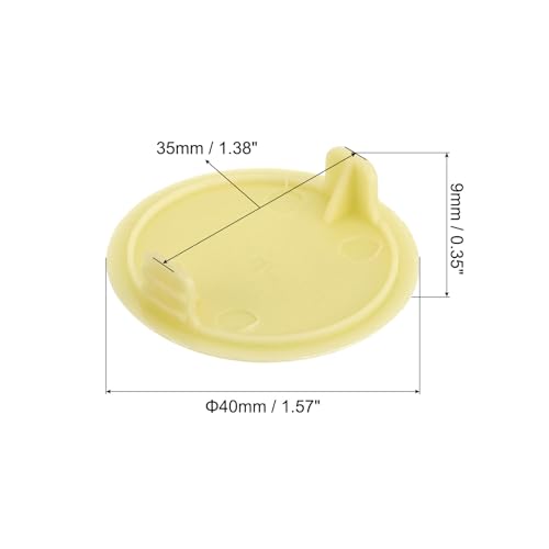 Image of uxcell 10Pcs Hinge Hole Covers, 35mm(1-3 /8 inch) Dia Plastic Concealed Hole Cover Round Flush Type Caps for Furniture Cabinet Cupboard, Beige