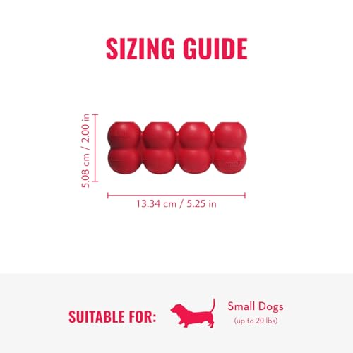 KONG Goodie Ribbon - Befüllbares Hundespielzeug aus Naturkautschuk - Kauspielzeug in Knochenform - Für Kleine Hunde