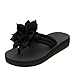 3D Floral Sandals for Women 2026 Dressy Flatform Thongs Flip Flops Summer Beach Vacation Fashion Casual Flip Flops Elegant Flower Trim Slippers (Black, US Footwear Size System, Adult, Women, Numeric, Wide, 7.5)