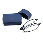 MMOWW Occhiali da lettura Pieghevoli Anti-blu da Uomo e da Donna con Aste Telescopiche con Custodia Portatile (Blu, +2.0)