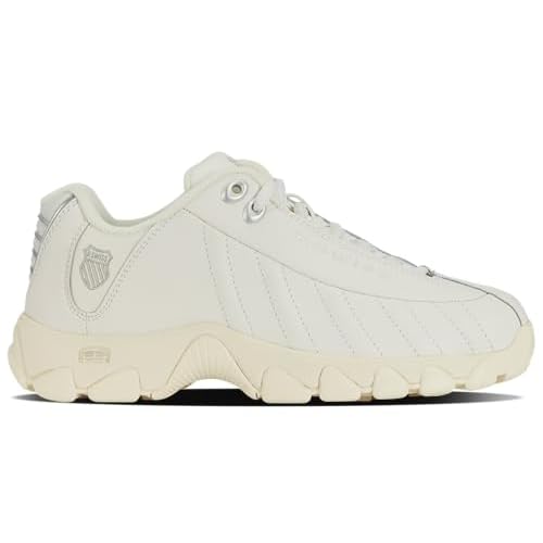K-Swiss Women's ST329 CMF Sneaker,Wide Tennis Dad Walking Shoes Leather Upper 6 Blanc De Blanc/Antique White