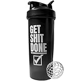 Shaker de Proteínas Ivybrand de 600ml con Bola Mezcladora y con Mensaje Motivador Get Sh*t Done
