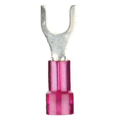 Install Bay RNST6 Spade Terminal Nylon Connector 22/18 Gauge #6, Red (100-Pack)