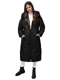 OZONEE Damen Mantel Wintermantel Winterjacke Jacke Parka Übergangsjacke Coat Wärmemantel Wärmejacke Winter Herbst Lang Warm Stehkragen Outdoor Gepolstert JS/5M3171Z/392 SCHWARZ S