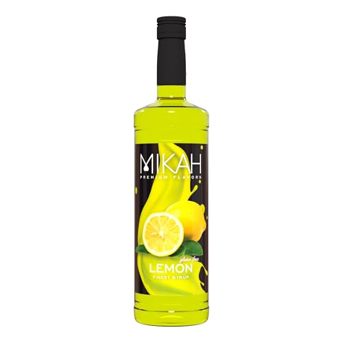 Mikah - Premium Flavors - Lemon (Limone) | Sciroppo Per Drink e Dessert | Uso Professionale | 1 Litro (1000ml)