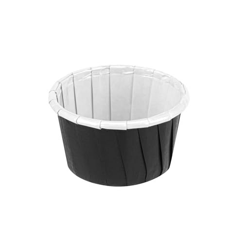 Restaurantware 1 oz Round Black Paper Small Baking Cup, 200 Pack