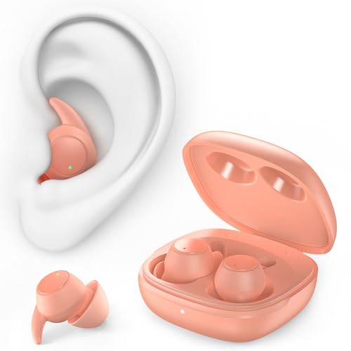 2.0 Sleep Headphones, Noise Blocking Sleep Earbuds, High Fidelity Invisible Ear Plugs - Hearing Protection, Mini Design for Side Sleepers, Bluetooth 5.4, Reusable Flexible Silicone-Pink