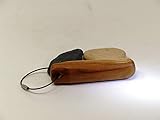  Woodenarts Schlüsselanhänger aus Holz handgemacht Apfel mit einem schwarzen Kunststoff ummantelten Edelstahlseil/Länge ca. 10 cm/Breite ca. 2,5 cm/Stärke ca.2 cm &Auto/Wohnung/Haustüre/Schlüssel