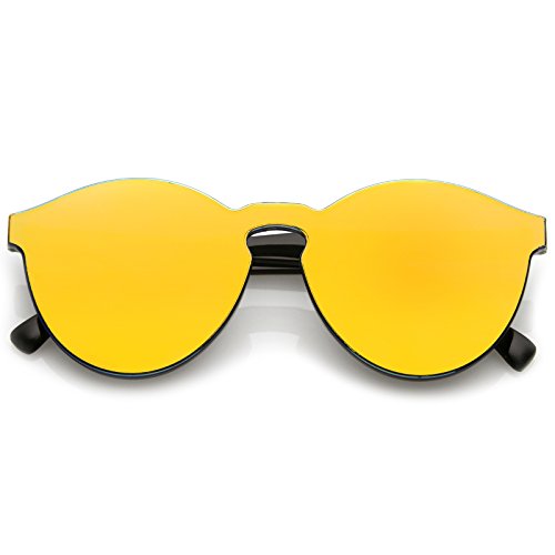 zeroUV - One Piece PC Lens Rimless Ultra-Bold Colored Mirror Mono Block Sunglasses 60mm