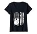 Womens Bowling Cici America Flag Vintage Christmas Xmas V-Neck T-Shirt