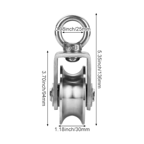 Poulie de type U en acier inoxydable 304 avec roulement duplex premium - 3