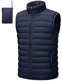 Cotrasen Men's Lightweight Down Vest Packable Puffer Vest Sleeveless Warm Puffy Outerwear...