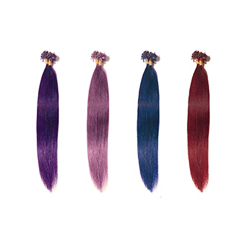 20 ciocche Extension a cheratina ciocche colorate