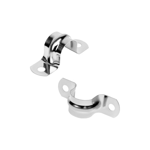 Image of 30Pcs 1 /2 Inch Stainless Steel Conduit Clamps, 2 Hole Strap U Bracket Rigid Pipe Strap, Tension Clips U-tube Clamp for Pipe Fixing on Various Surfaces