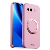Google Pixel 10a 用の ケース MagSafe対応 リキッド シリコン 耐衝撃 ピクセル10a TPU 薄型 カバー サラサラ 軽量 ストラップ付き レンズの全面保護 グーグル ピクセル 10A 向けの スマホケース 落下防止 360°回転スタンド 防塵 6.3インチ ピンク