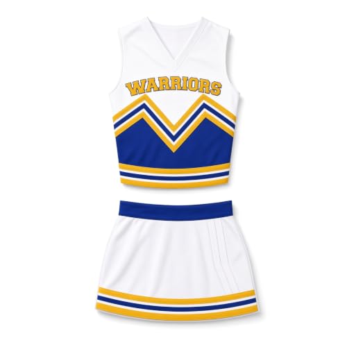 Britney Allen High School Cheerleader Uniform Crop Top Skirt Set Heights Bring All Nothing (5, BUST: 40-41" WAIST: 36-37" TOP LENGTH:20" SKIRT LENGTH: 15")