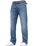 Crosshatch Mens Straight Leg Fashion Jeans Trousers Regular Fit Stylish Branded Denim by JeanBase Mid Blue 34W X 32L