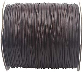 Coffee Waxed Polyester Jewelry Making Cord Waxed Beading String with Spool for Craft DIY Thread (1.5mm - (200Yards))