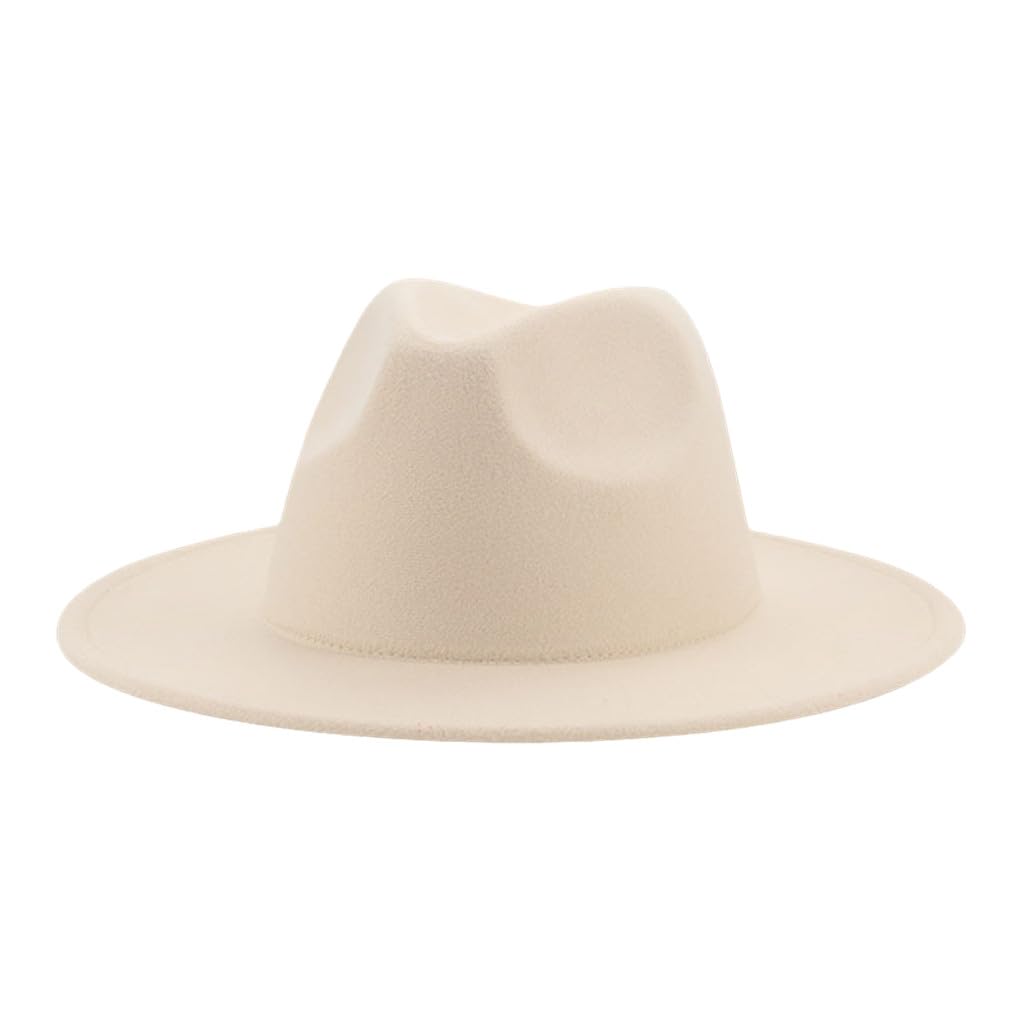 Saobiiu Unisex Beige Women Fedora Hat Winter Luxury Man Jazz Hats Women Formal Wedding Decorate Hats Panama Cap Fedoras