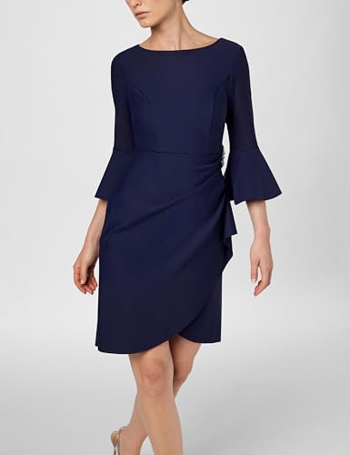 Image of Alex Evenings Women's Slimming Short Cocktail Dress with Bell Sleeves, Wedding Guest (Petite and Regular Sizes)