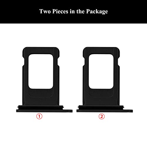 Lozop 2 Pieces Sim Card Tray Holder Replacement With Waterproof Rubber & Eject Pin For Iphone Xr 6.1 Inch (Black) #TOP2