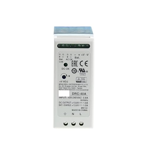 DRC-40 Switching Power Supply DRC-40A 13.8V DRC-40B 27.6V Security DIN Type with UPS Function 40W(DRC-40B 27.6V)