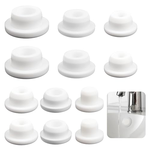 12 Pcs Bathtub Jet Covers, Round Silicone Hole Plugs, Waterproof Jet Covers for Jetted Tub, Seal Plug Fit for 0.51", 0.59", 0.66", 0.74", 0.82", 0.86" Bathtub Hole Tube Hole