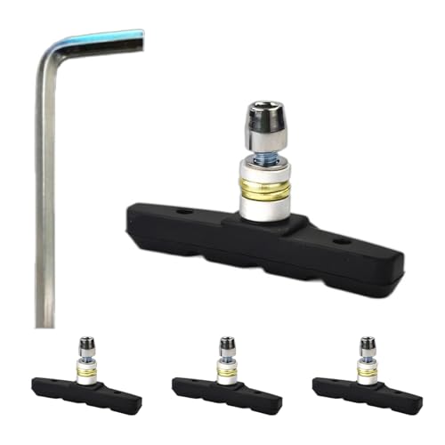 Cyberwork 4PCS Pastillas de Freno Bicicleta V Brake 70mm con Tornillos y Llave Allen, Zapatas Freno Bicicleta universales duraderas y silenciosas compatibles Shimano Tektro Avid MTB y Ciudad