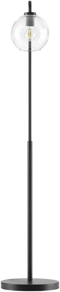Modway Silo 1-Light Modern Glass/Metal Floor Lamp in Black and Clear