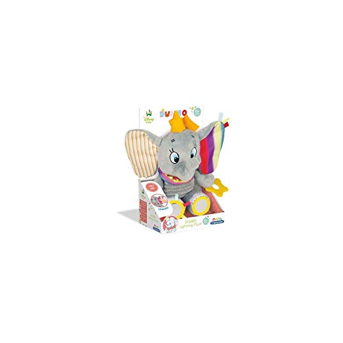 Clementoni-17297 - Dumbo, Peluche Texturas - Peluche Disney para bebés a Partir de 6 Meses