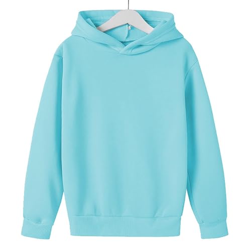 Boys Girls Solid Color Fleece Sweatshirts Fall Winter Long Sleeve Clothes with Hood School Casual Comfy Soft Pullover Tops2