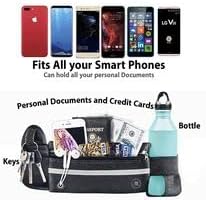 Miniatura 3 de Cinturón de correr para hombres y mujeres, cinturón de cintura, cómodo, portabotellas, teléfonos grandes, ligero, sin rebotes, entrenamiento